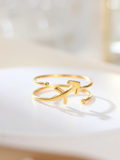 RS1048 [Sagittarius Gold] 925 Sterling Silver Constellation Dainty Band Ring